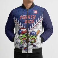 Puerto Rico Baseball Custom Bomber Puffer Jacket Boricua Coquí Baseball Mascot
