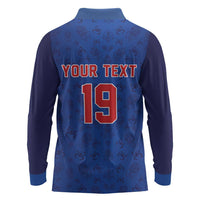 Puerto Rico Baseball Custom Long Sleeve Polo Shirt Boricua Coquí Baseball Mascot