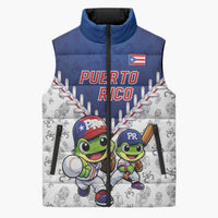 Puerto Rico Baseball Custom Sleeveless Puffer Jacket Boricua Coquí Baseball Mascot