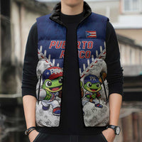 Puerto Rico Baseball Custom Sleeveless Puffer Jacket Boricua Coquí Baseball Mascot