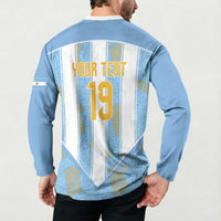 Custom World Football 2026 Argentina Button Sweatshirt La Albiceleste Pride Sun of May