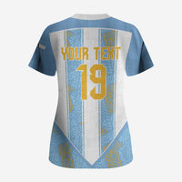 Custom World Football 2026 Argentina Scrub Top La Albiceleste Pride Sun of May