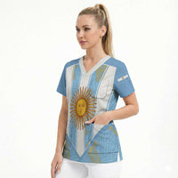 Custom World Football 2026 Argentina Scrub Top La Albiceleste Pride Sun of May