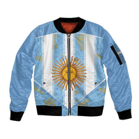 Custom World Football 2026 Argentina Sleeve Zip Bomber Jacket La Albiceleste Pride Sun of May