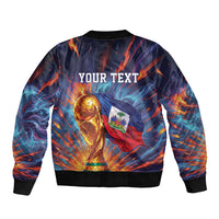 Personalized World Football 2026 Afro Haiti Bomber Jacket Les Grenadiers Trophy Flag Art