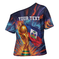Personalized World Football 2026 Afro Haiti Cross Shoulder Shirt Les Grenadiers Trophy Flag Art