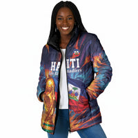 Personalized World Football 2026 Afro Haiti Padded Jacket Les Grenadiers Trophy Flag Art