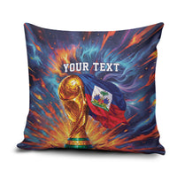 Personalized World Football 2026 Afro Haiti Pillow Cover Les Grenadiers Trophy Flag Art