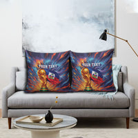 Personalized World Football 2026 Afro Haiti Pillow Cover Les Grenadiers Trophy Flag Art