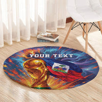 Personalized World Football 2026 Afro Haiti Round Carpet Les Grenadiers Trophy Flag Art