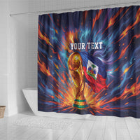 Personalized World Football 2026 Afro Haiti Shower Curtain Les Grenadiers Trophy Flag Art