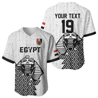 Custom World Football 2026 Egypt Baseball Jersey Pharaohs Hieroglyphs Pride White Version