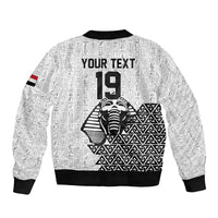 Custom World Football 2026 Egypt Bomber Jacket Pharaohs Hieroglyphs Pride White Version