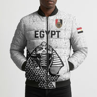 Custom World Football 2026 Egypt Bomber Puffer Jacket Pharaohs Hieroglyphs Pride White Version