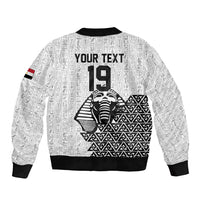 Custom World Football 2026 Egypt Sleeve Zip Bomber Jacket Pharaohs Hieroglyphs Pride White Version