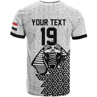 Custom World Football 2026 Egypt T shirt Pharaohs Hieroglyphs Pride White Version