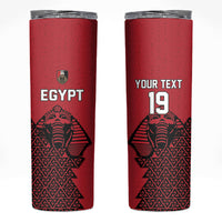 Custom World Football 2026 Egypt Skinny Tumbler Pharaohs Hieroglyphs Pride Red Version