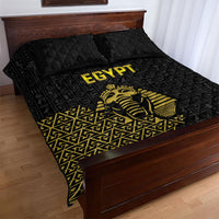 World Football 2026 Egypt Quilt Bed Set Pharaohs Hieroglyphs Pride Black Version
