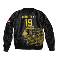Custom World Football 2026 Egypt Sleeve Zip Bomber Jacket Pharaohs Hieroglyphs Pride Black Version