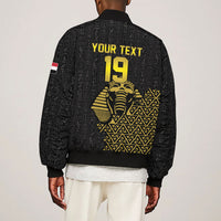 Custom World Football 2026 Egypt Sleeve Zip Bomber Jacket Pharaohs Hieroglyphs Pride Black Version