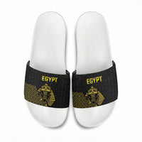 World Football 2026 Egypt Slide Sandals Pharaohs Hieroglyphs Pride Black Version
