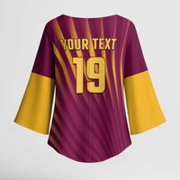 Custom West Indies Cricket Kimono Sleeve Blouse Palm Tree Sunburst Glory