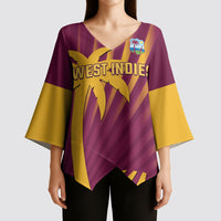 Custom West Indies Cricket Kimono Sleeve Blouse Palm Tree Sunburst Glory