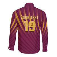 Custom West Indies Cricket Long Sleeve Button Shirt Palm Tree Sunburst Glory