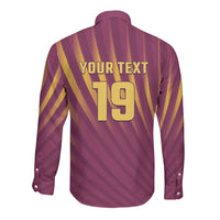 Custom West Indies Cricket Long Sleeve Button Shirt Palm Tree Sunburst Glory
