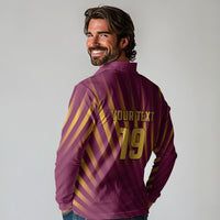 Custom West Indies Cricket Long Sleeve Polo Shirt Palm Tree Sunburst Glory