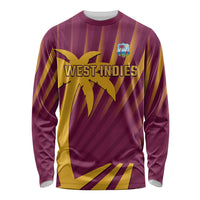 Custom West Indies Cricket Long Sleeve Shirt Palm Tree Sunburst Glory