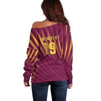 Custom West Indies Cricket Off Shoulder Sweater Palm Tree Sunburst Glory