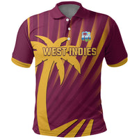 Custom West Indies Cricket Polo Shirt Palm Tree Sunburst Glory