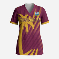 Custom West Indies Cricket Scrub Top Palm Tree Sunburst Glory