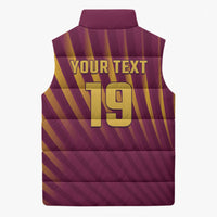 Custom West Indies Cricket Sleeveless Puffer Jacket Palm Tree Sunburst Glory