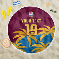 Custom West Indies Cricket Beach Blanket The Maroons Calypso Heritage