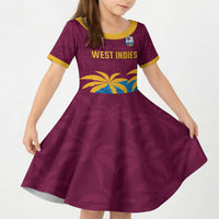 Custom West Indies Cricket Kid Short Sleeve Dress The Maroons Calypso Heritage