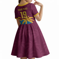 Custom West Indies Cricket Kid Short Sleeve Dress The Maroons Calypso Heritage