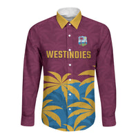 Custom West Indies Cricket Long Sleeve Button Shirt The Maroons Calypso Heritage