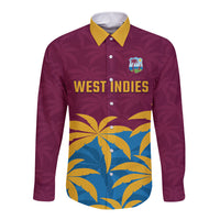Custom West Indies Cricket Long Sleeve Button Shirt The Maroons Calypso Heritage