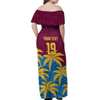 Custom West Indies Cricket Off Shoulder Maxi Dress The Maroons Calypso Heritage