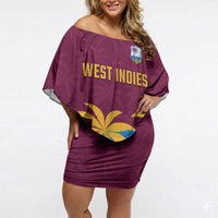 Custom West Indies Cricket Off Shoulder Short Dress The Maroons Calypso Heritage