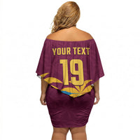 Custom West Indies Cricket Off Shoulder Short Dress The Maroons Calypso Heritage