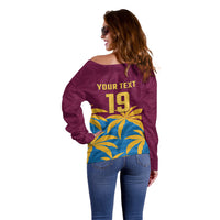 Custom West Indies Cricket Off Shoulder Sweater The Maroons Calypso Heritage