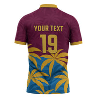 Custom West Indies Cricket Zipper Polo Shirt The Maroons Calypso Heritage