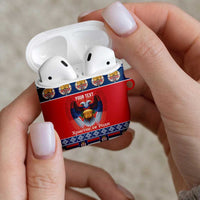 Personalized Serbia Christmas AirPods Case Eagle with Cesnica Christmas Bread - Wonder Print Shop