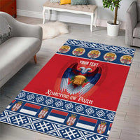 Personalized Serbia Christmas Area Rug Eagle with Cesnica Christmas Bread - Wonder Print Shop