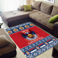 Personalized Serbia Christmas Area Rug Eagle with Cesnica Christmas Bread - Wonder Print Shop