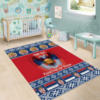 Personalized Serbia Christmas Area Rug Eagle with Cesnica Christmas Bread - Wonder Print Shop