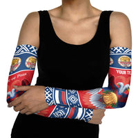 Personalized Serbia Christmas Arm Sleeves Eagle with Cesnica Christmas Bread - Wonder Print Shop